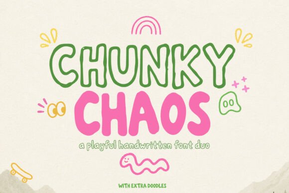 Chunky Chaos: Bold Handwritten Font Duo for Creative Projects