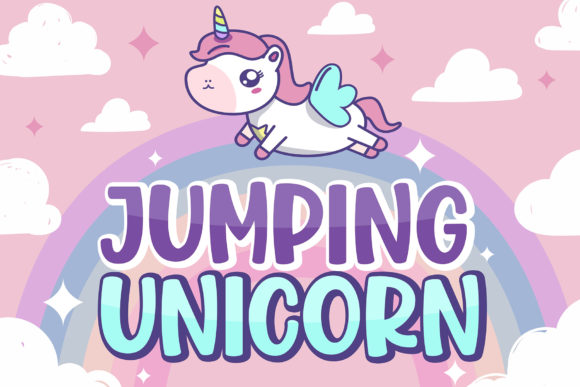 Discover the Charm of the Jumping Unicorn Typeface