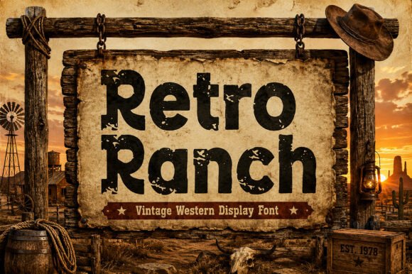 Retro Ranch: A Vintage Display Font for Authentic Western Charm