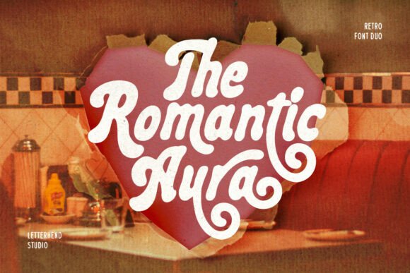 Romantic Aura Duo: A Groovy Retro Typeface for Bold Projects