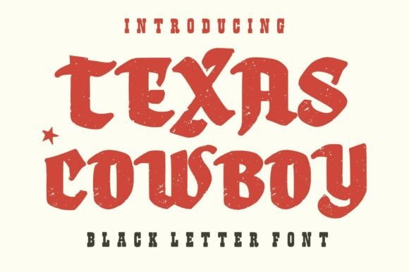 Texas Cowboy: A Bold Vintage Blackletter Font for Western Designs