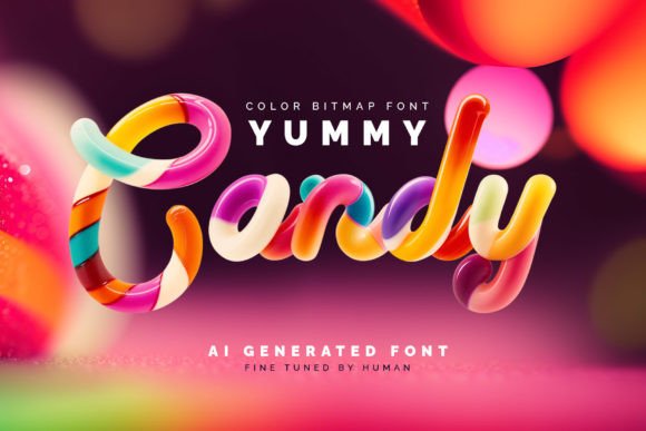 Yummy Candy: A Sweet AI-Generated Color Font for Modern Design